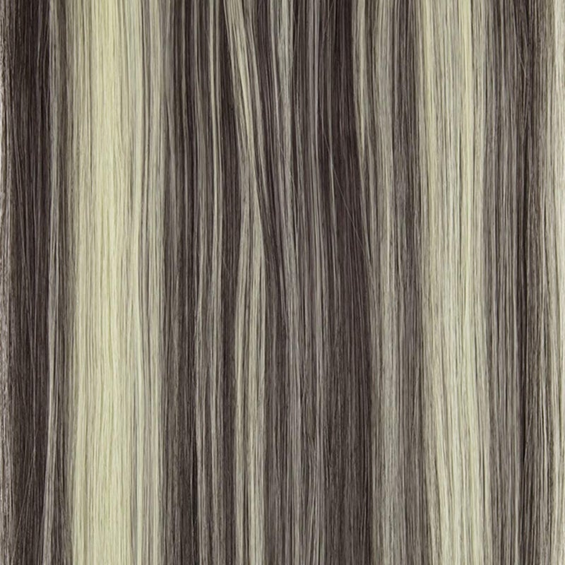 Lelinta 7Pcs Full Head 16 Clips in on Double Weft Hair Extensions, Dark Brown Mix Bleach Blonde Straight, 23inch 160g - Image 5